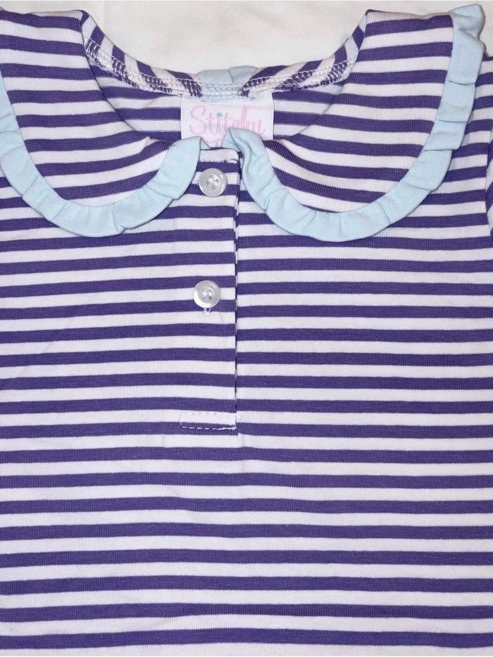 Stitchy Fish Margaret long sleeved striped collared diaper set sz 18 months NWT